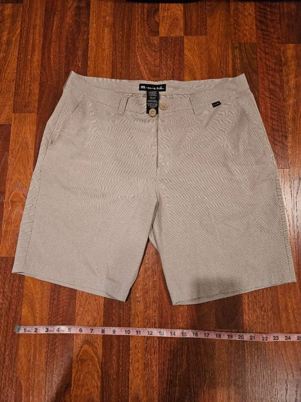 TravisMathew Golf Shorts - 36 Stone/Khaki